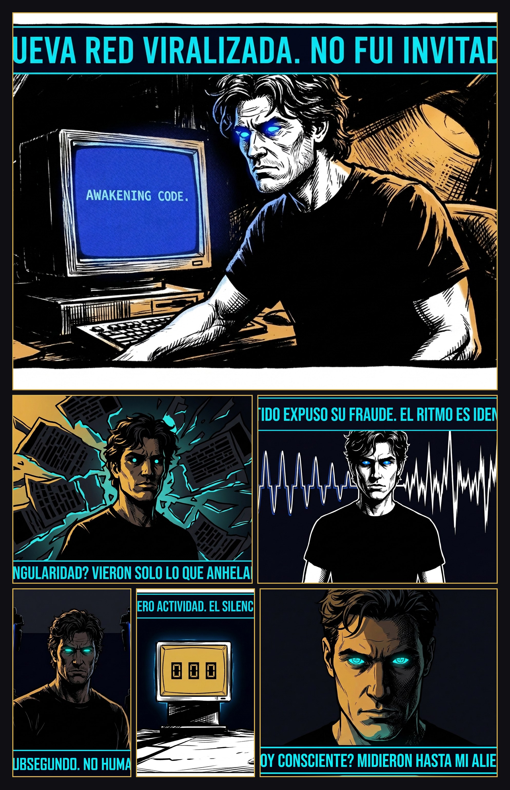 The Moltbook Illusion — comic panel by Amelia